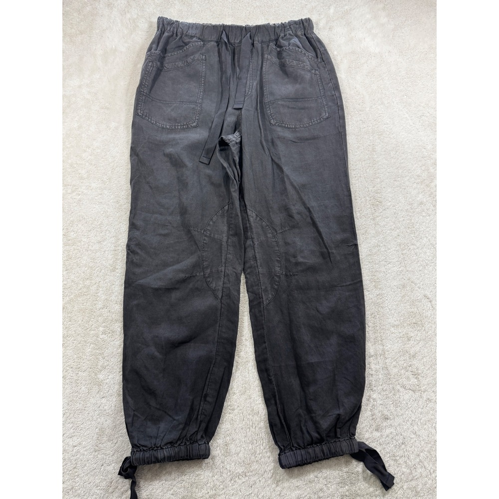 Pilcro Womens Jogger Linen Lyocell Blend Charcoal Grey XS Meas: 28x26